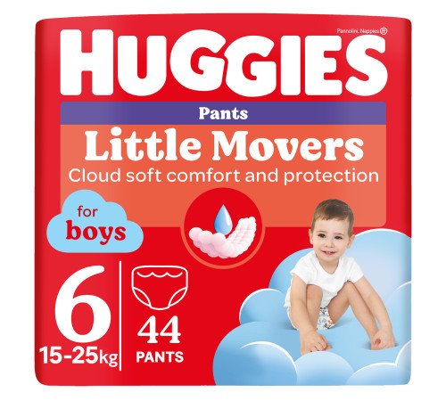  huggies Трусики little movers boy 6 (16-22 кг.) 44 шт.