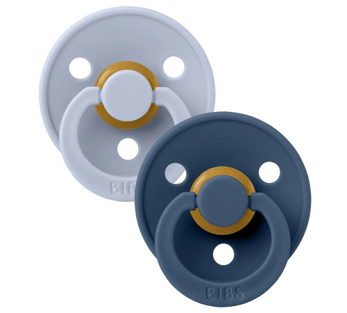  bibs suzeta rotunda din late dusty blue & steel blue (6-18 luni) 2 buc.