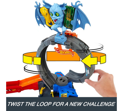 hot wheels htn78 set de joc "city bat loop attack"