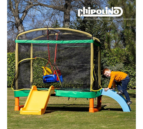 chipolino trampg0242g loc de joacă cu tobogan și trambulină (200 cm)