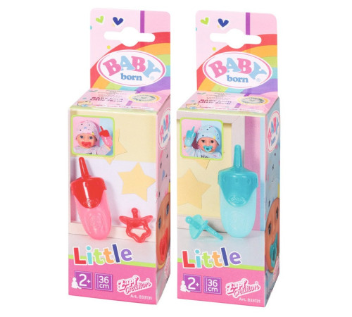 zapf creation 833131 set biberon și suzetă baby born (36 cm) în sort.