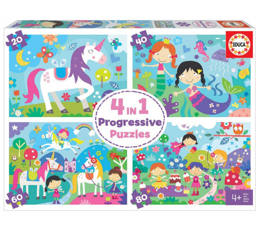 Educa 18905 Пазлы 4-в-1 "Мир фантазий" (20/40/60/80 эл.)  educa 18905 Пазлы 4-в-1 "Мир фантазий" (20/40/60/80 эл.)