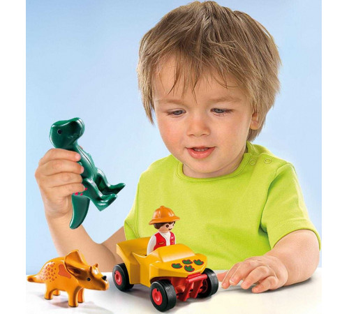 playmobil  9120 constructorul "explorer cu dinozaur" seria 1.2.3.