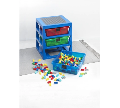 lego cтеллаж с 3 выдвижными ящиками (синий)