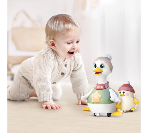 hola toys he998701 set de joacă "mama-rață și rățușca"