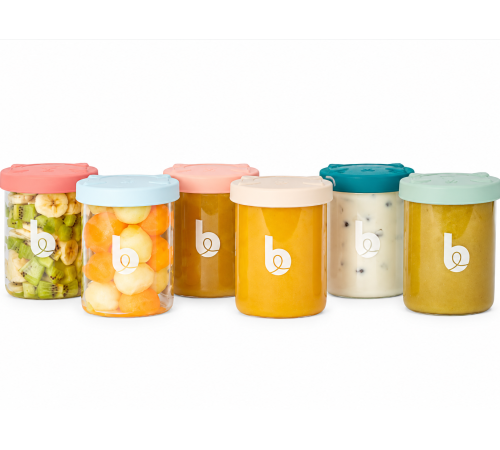  babymoov a004314 set de 6 boluri din sticlă "isy bowls" (6x250 ml)