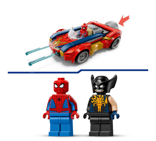 lego marvel 76336 constructor "masina spider-man vs. venomized wolverine" (134 el.)