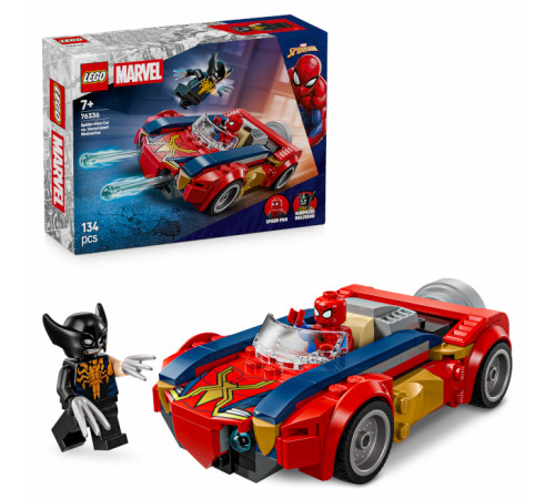 lego marvel 76336 constructor "masina spider-man vs. venomized wolverine" (134 el.)