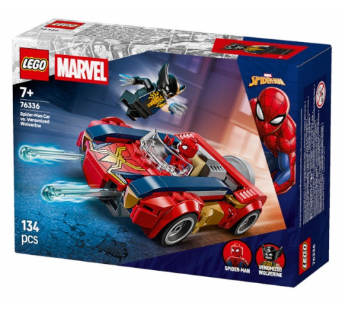  lego marvel 76336 constructor "masina spider-man vs. venomized wolverine" (134 el.)