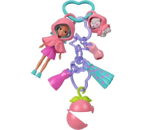 polly pocket jkr46 păpușă breloc cu accesorii (7,5 cm) &icirc;n sort.