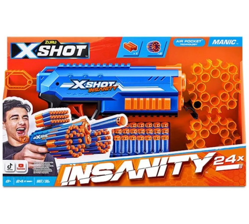  zuru 36603 Бластер x-shot insanity manic s1 (24 стрелы)