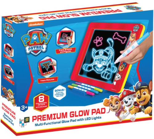 spin master 5119di Детский неоновый планшет для рисования "paw patrol  premium glow pad"