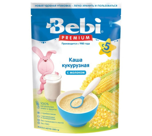 Детское питание в Молдове bebi premium Каша кукурузная молочная (5 м+) 200 гр.