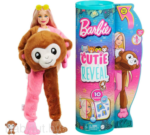 barbie hkr01 păpuşă "cutie reveal: maimuţă"