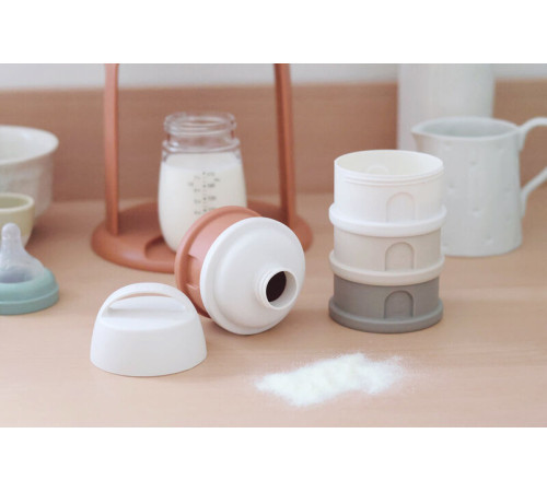 beaba 6685 recipiente pentru lapte praf (4 camere) cotton/teracotă