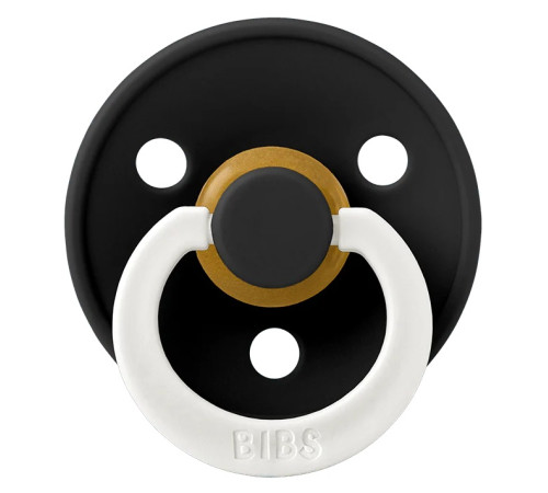 Bibs Пустышка круглая латексная Color S Glow (0-6 м.) Black  bibs Пустышка круглая латексная color s glow (0-6 м.) black