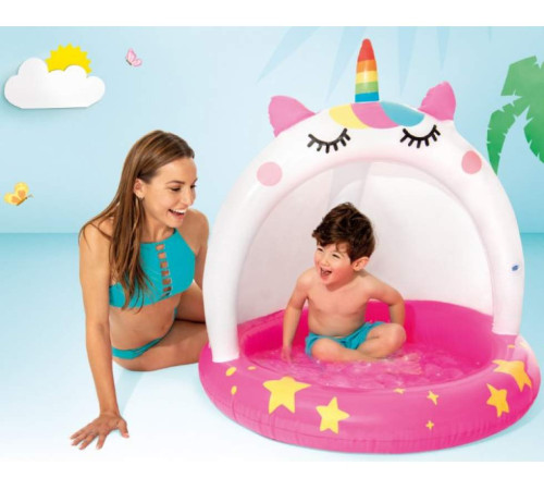 intex 58438 piscină gonflabilă pentru copii "unicorn" (102x102 cm)