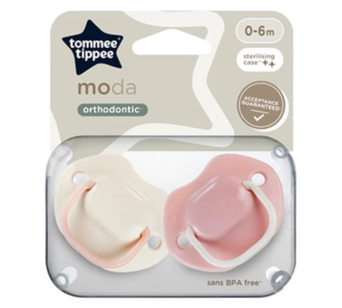 tommee tippee tt0503 suzeta simetrica din silicon "moda" (0-6 luni) 2 buc.