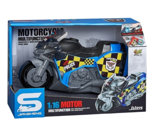  js127c Полицейский мотоцикл, с инерцией (звук, свет) zja329904