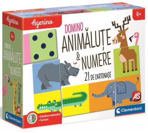 as kids 1024-50360 joc educativ agerino "domino animăluțe și numere" 