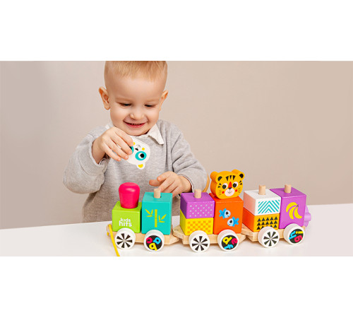 kids hits kh20/021 tren din lemn "prieteni fericiți"