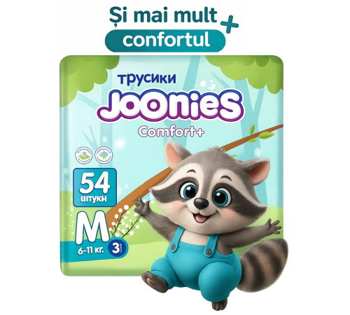  joonies comfort+ scutece-chilotei m (6-11 kg) 54 buc.
