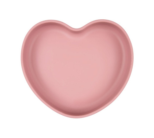 canpol 80/309 farfurie din silicon cu ventuză "heart" (roz)