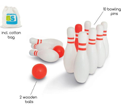 bs toys ga148 set de joc din lemn "bowling"