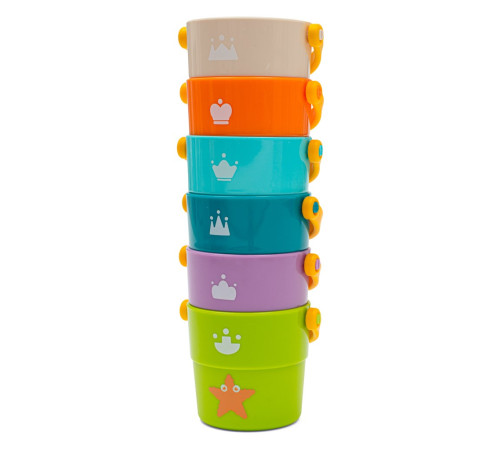 baby mix 56443 setul de pahare multicolore pentru copii (6 buc.)