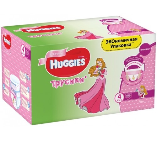 Huggies Pants Box Girl 4 (9-14 кг.) 104 шт. huggies pants box girl 4 (9-14 кг.) 104 шт.