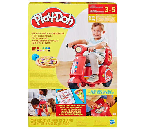 play-doh f8803 set de joc "scuter de livrare pizza" (49 cm)