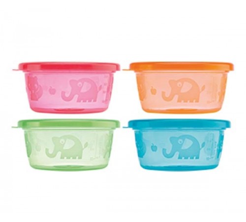 nuby nv0506001 set de containere cu capace 240 ml. (4 buc.)