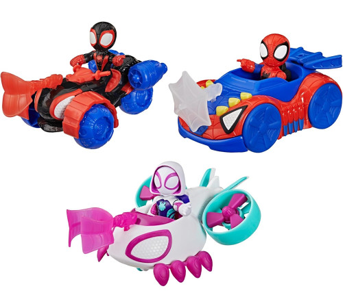spider-man g3455 set de joacă "marvel team spidey vehicle multipack"