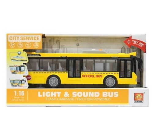 op 200817918 Игрушка инерционная "Школьный автобус" (свет, звук) wy910a