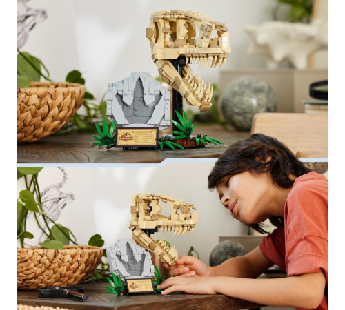 lego jurassic world 76964 constructor "fosile de dinozaur: craniu de t. rex" (577 el.)