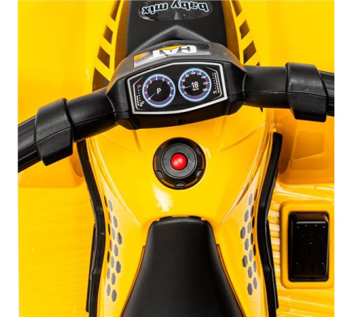 baby mix 54954 atv electric pentru copii cat (galben)