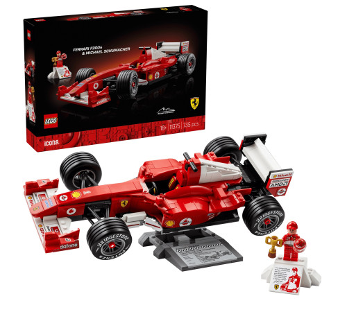 lego icons 11375 constructor "ferrari f2004 și michael schumacher" (735 el.)