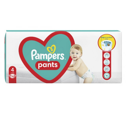 pampers pants 4 (9-15 kg.) 52 buc.