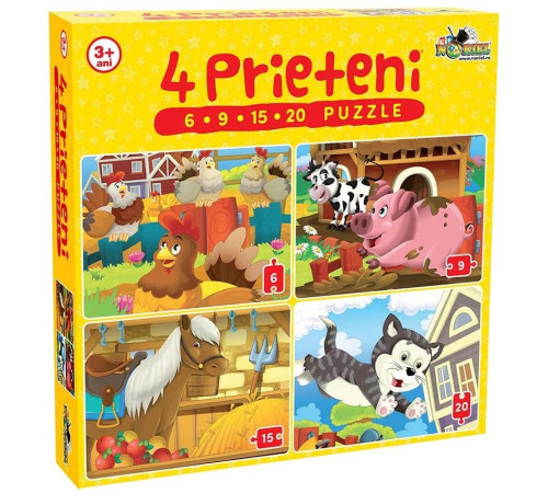  noriel nor2464 Пазлы 4-в-1 "Маленькие друзья" (6/9/15/20 эл.)