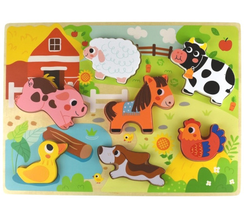  tooky toy th636 puzzle din lemn „animale”