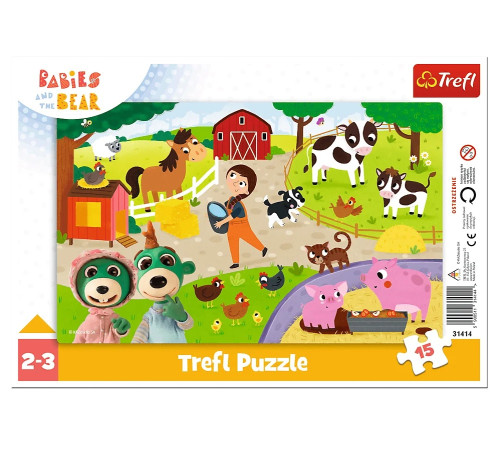  trefl 31414 Пазлы "Малыши и Медведь" (15 эл.)