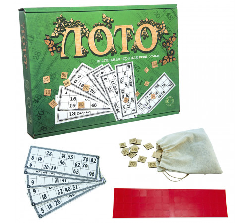 strateg leo 30661 Настольная игра "Лото" с деревянными фишками (рус.)
