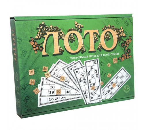  strateg leo 30661 Настольная игра "Лото" с деревянными фишками (рус.)