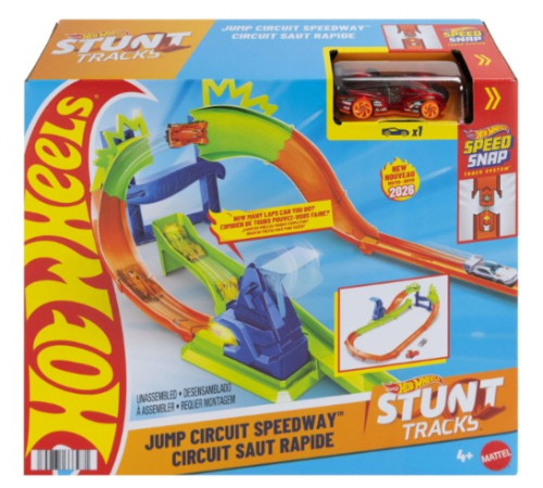  hot wheels jhk74 pistă cu rampă de sărituri și mașinuță "stunt tracks jump circuit speedway" 