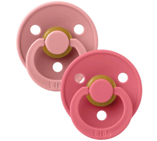 Питание и аксесcуары в Молдове bibs Пустышка круглая латексная color s dusty pink & coral (0-6 м.) 2 шт.