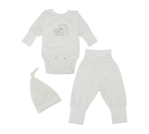 Детская одежда в Молдове minikin 25720156-62 Набор из 3 ед. растущий "Мамины объятия" (р. 56-62) молочный