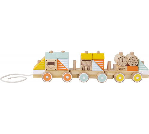  classic world 10508 jucarie cu rotile din lemn cu cuburi "tren"