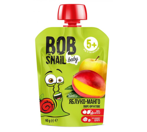 bob snail piure mere-mango (5 luni +) 90 gr.