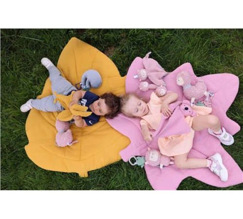 new baby 53877 Игровой коврик из муслина "Лист" бежевый