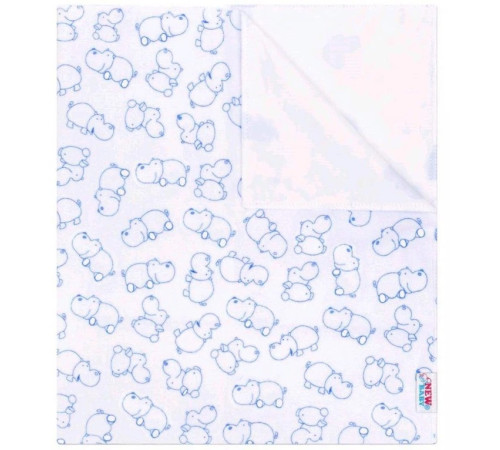  new baby 40471 Пеленка фланель непромокаемая "Бегемот" ( (57 x 47 см)